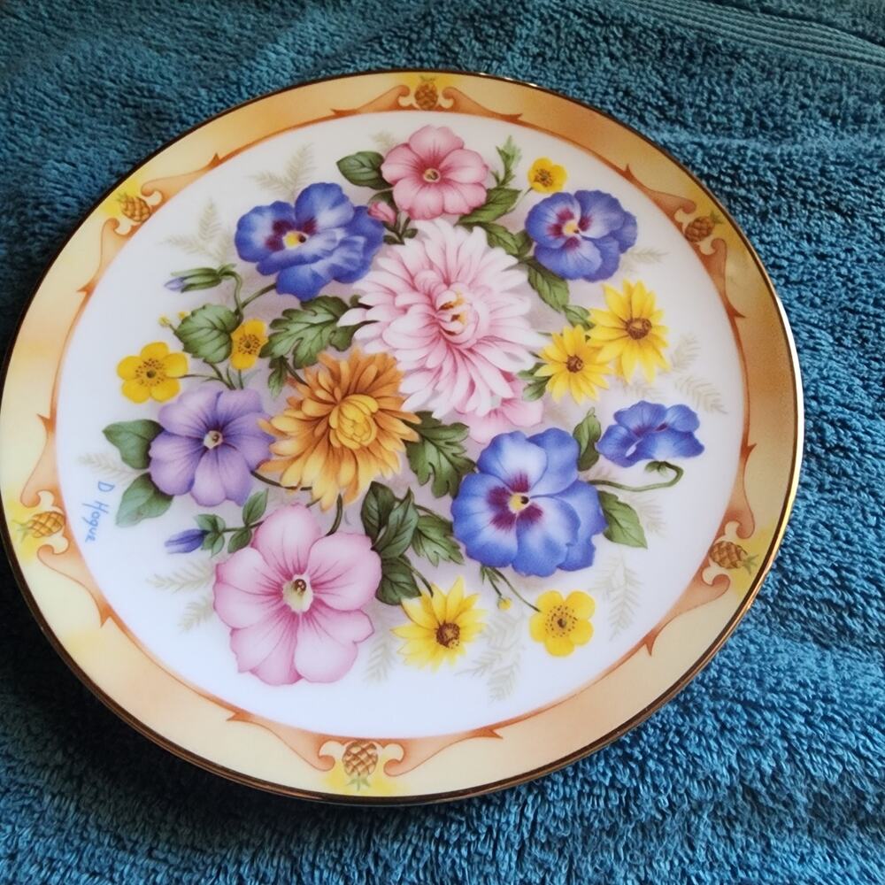 DANBURY MINT EUC THE FLOWERS OF UNITED STATES COLLECTORS CLUB PLATE